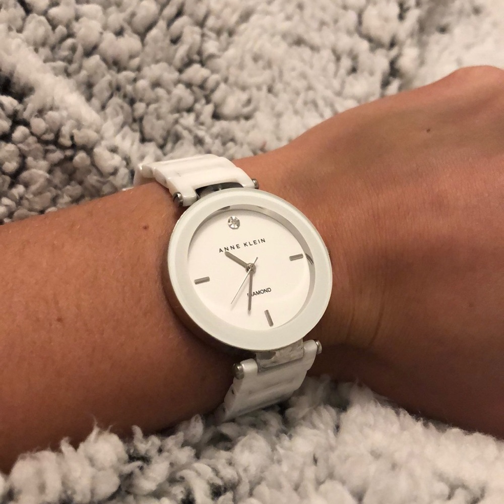 Anne Klein White Diamond Watch
